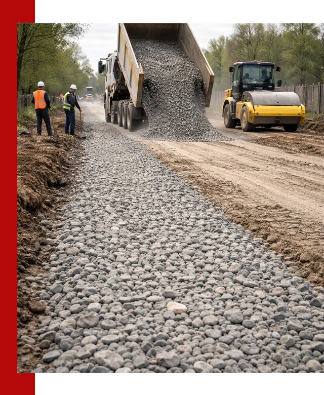Доставка щебня для отсыпки дорог в Когалыме высокого качества