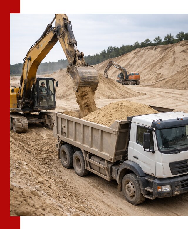 Доставка карьерного песка с самосвалами и разгрузкой в Когалыме