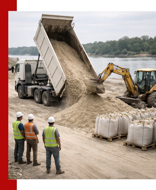 Доставка речного песка в Когалыме самосвалами и погрузкой