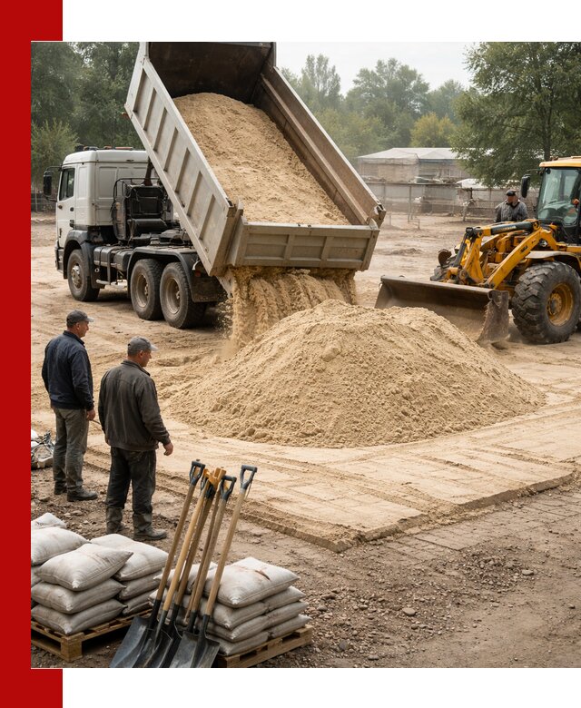 Доставка мытого песка в Когалыме с самосвалами по выгодной цене