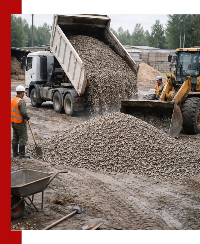 Мытый гравий с доставкой в Когалыме от карьера до участка