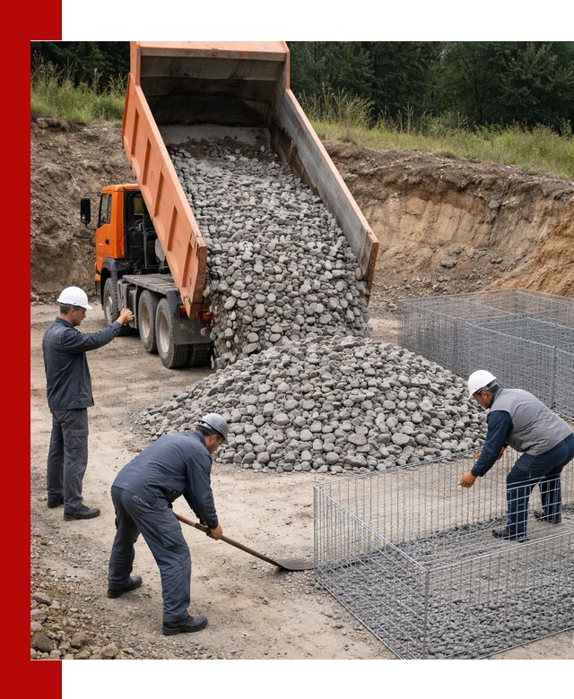 Камень для габионов с доставкой в Когалыме быстро и надёжно