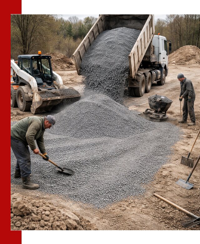 Отсев для подсыпки в Когалыме — доставка и подсыпка на участок