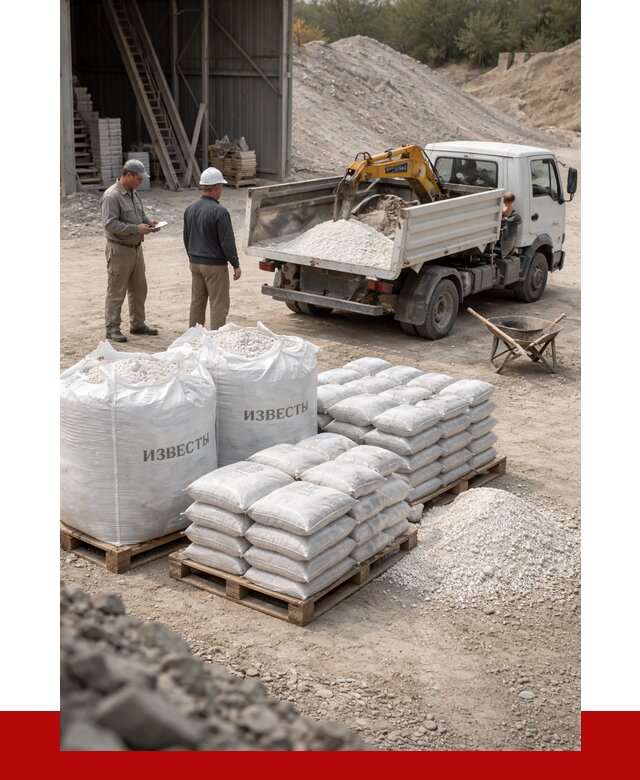 Известь строительная в Когалыме с доставкой от 4342 р. | ПРОНЕРУДКгл