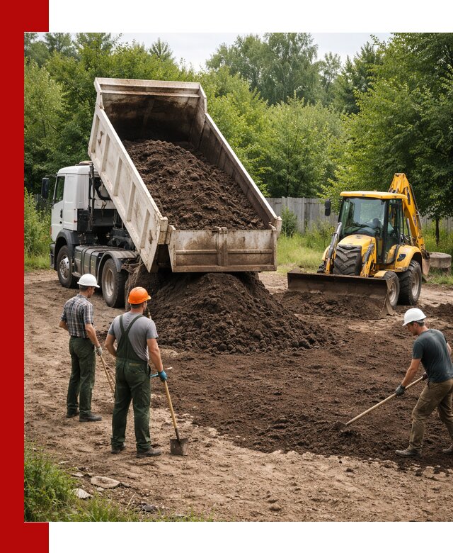 Доставка и укладка грунта для выравнивания участка в Когалыме