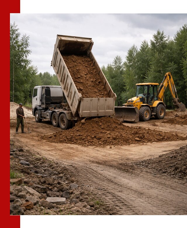 Доставка суглинка самосвалами в Когалыме подсыпка и планировка