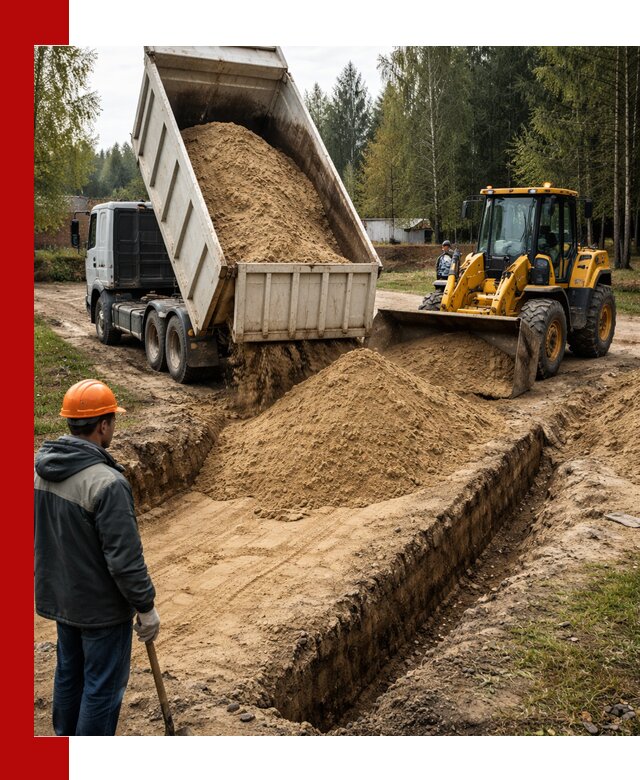 Доставка песчаного грунта в Когалыме для строительных работ