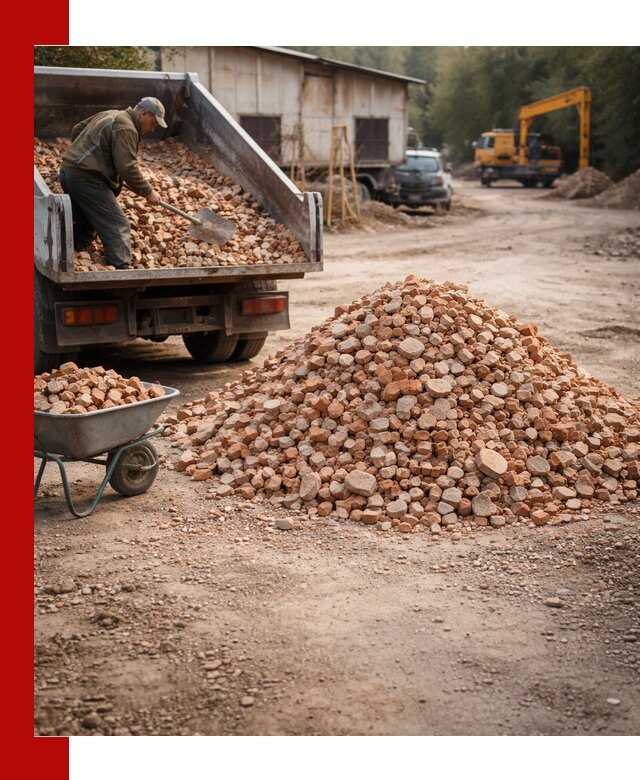 Доставка и подушка из боя кирпича с разгрузкой в Когалыме