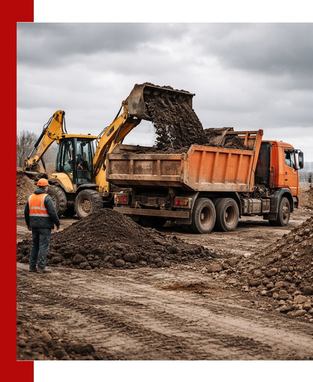Вывоз грунта и строительного мусора в Когалыме грузовыми самосвалами