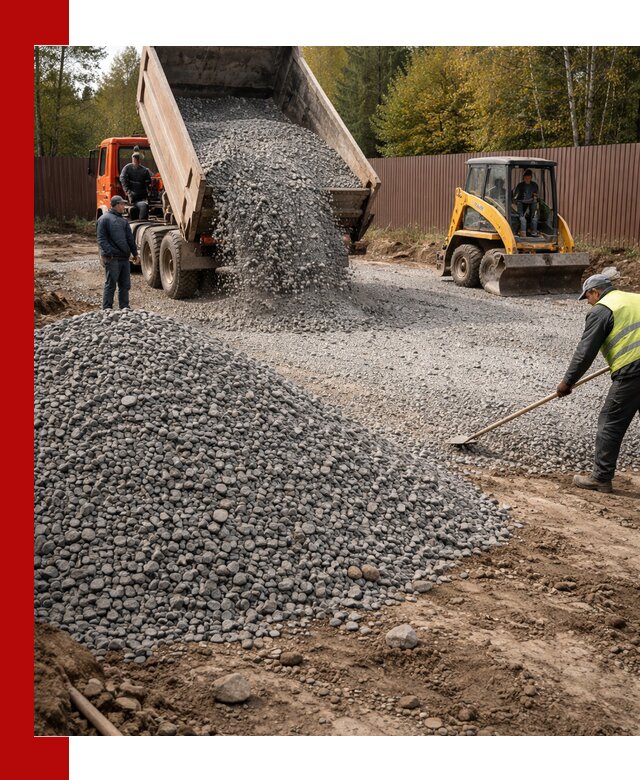 Отсыпка участка щебнем с доставкой и уплотнением в Когалыме